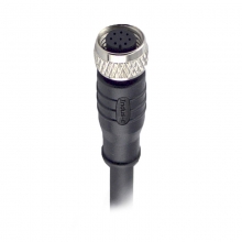 Cable Assembly, A Code - M8 8pins A code female straight molded cable, shielded, PVC, -10°C~+80°C, 26AWG 0.14mm²